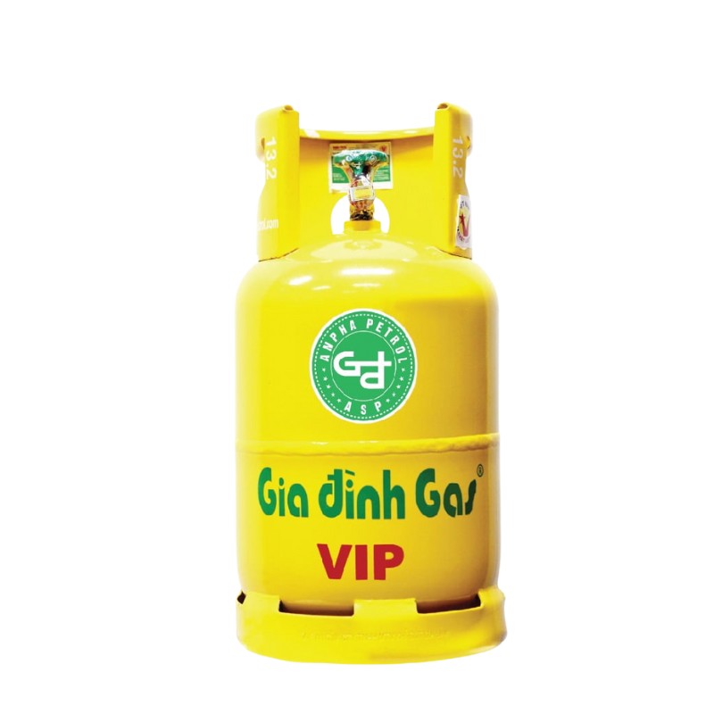 Bình gas Gia Đình 12kg màu Vàng VIP – GAS BÌNH MINH